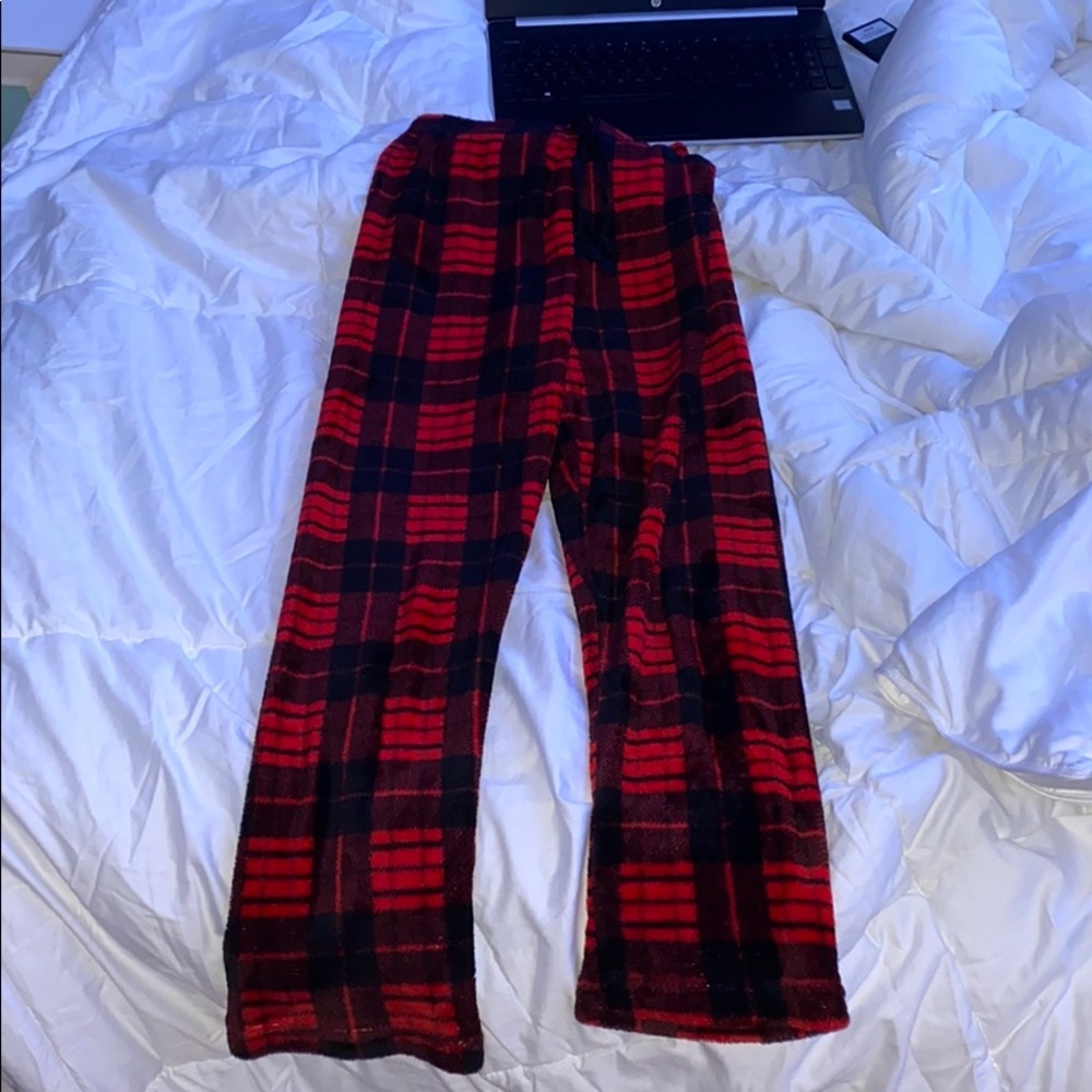 red and black Christmas pants/pjs